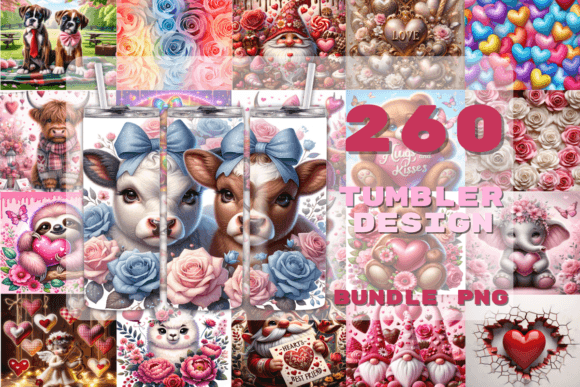 260 Valentine Tumbler Wrap Bundle: Premium Design Assets
