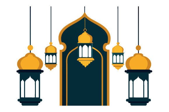 A Set of Lanterns Hanging Above a Blank