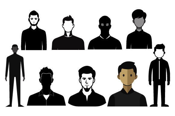 Black Silhouette Man Icon Vector Design