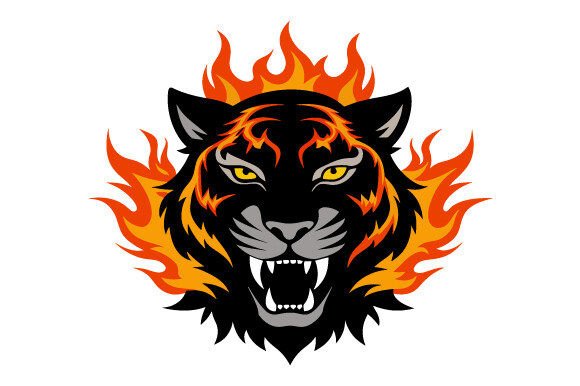 Black Silhouette on Fire Tiger Face Logo: A Comprehensive Design Analysis and Usage Guide