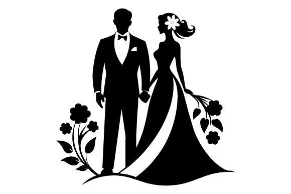 Black Silhouette Wedding Vector Design: Elevating Modern Aesthetics with Timeless Simplicity