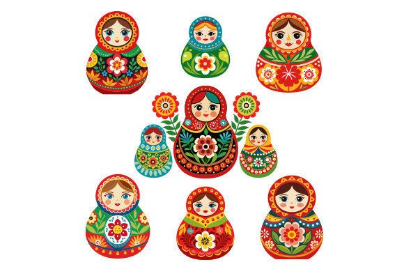 Exploring Ethnic Patterns Khokhloma in the Form of Matryoshka Dolls