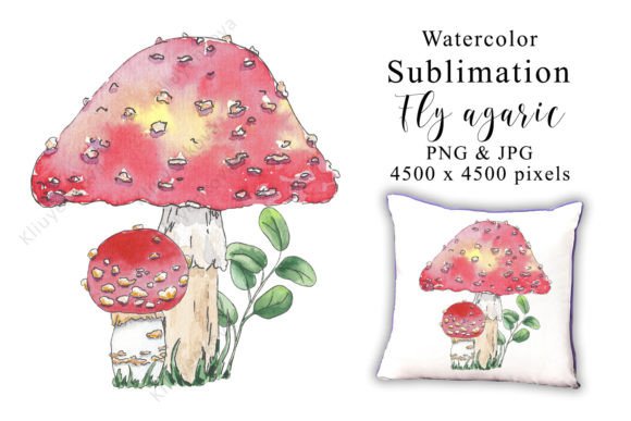Fly Agaric Watercolor Art for Creative Design