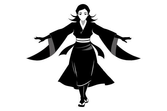 Full Body Black Silhouette Japanese Uchi: A Timeless Motif for Modern Design