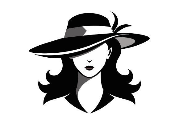 Hat with a Lady Black Silhouette Vector: A Design Asset Review