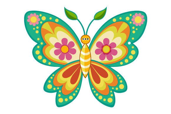 Retro Glitter Flower Butterfly Clipart G: A Strategic Asset for Visual Branding