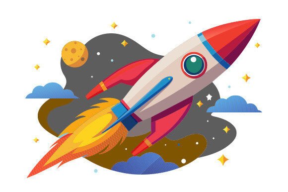 Rocket Flying in Space: A Bold Design Asset