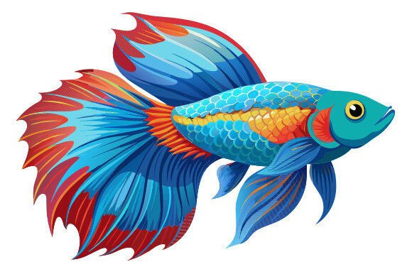 The Art of Minimalism: Leveraging Betta Fish Vector on White Background for Professional Design Projects
