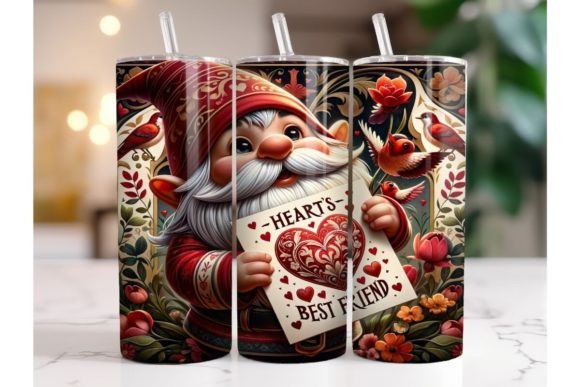 Valentine Gnome Tumbler Wrap